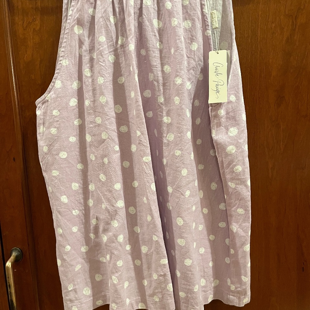 Charlie Paige lavender polka dot summer top